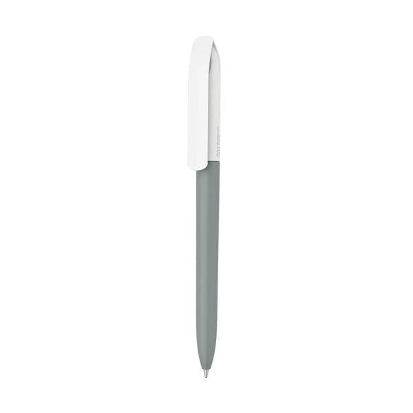 Penna made in Italy - plastica post industriale - cap bianco grigio scuro - personalizzabile con logo