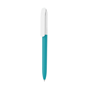 Penna made in Italy - plastica post industriale - cap bianco ottanio - personalizzabile con logo