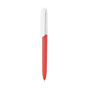 Penna made in Italy - plastica post industriale - cap bianco rosso vivo - personalizzabile con logo
