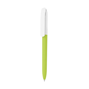 Penna made in Italy - plastica post industriale - cap bianco verde calce - personalizzabile con logo