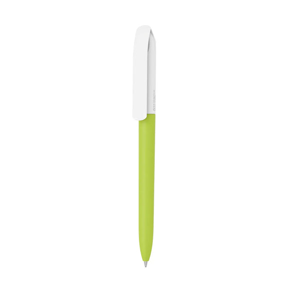 Penna made in Italy - plastica post industriale - cap bianco verde calce - personalizzabile con logo