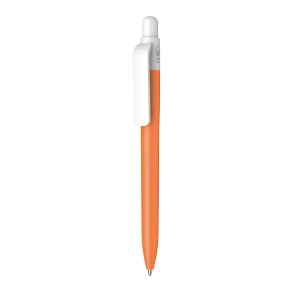 Penna made in Italy - RPET - cap bianco arancione - personalizzabile con logo