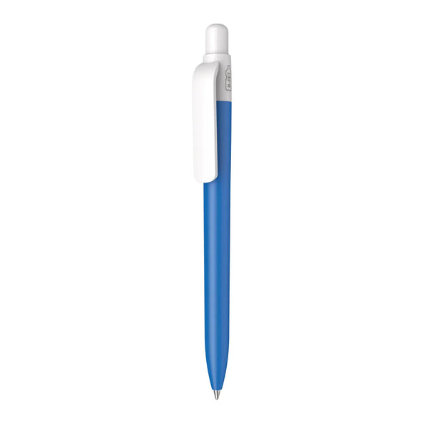 Penna made in Italy - RPET - cap bianco azzurro - personalizzabile con logo