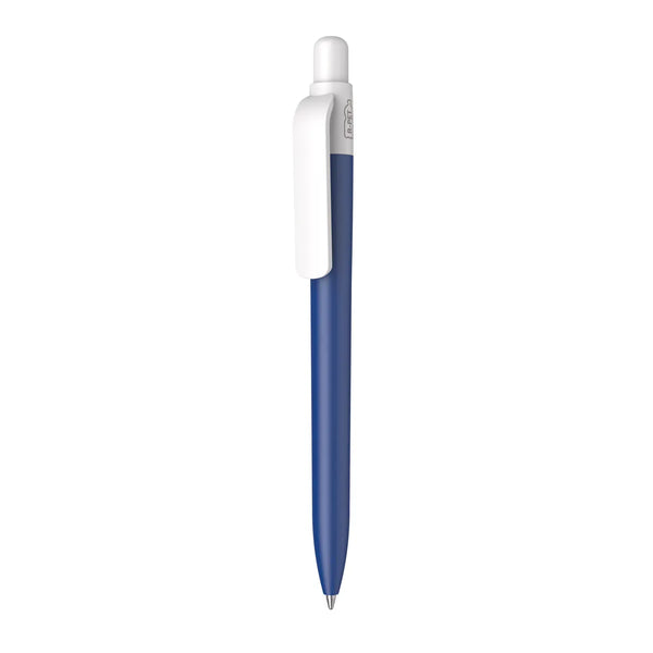 Penna made in Italy - RPET - cap bianco blu - personalizzabile con logo