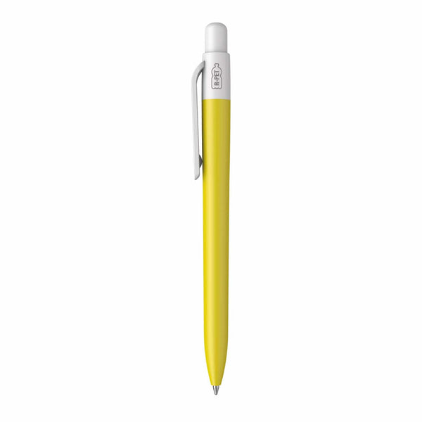 Penna made in Italy - RPET - cap bianco giallo - personalizzabile con logo