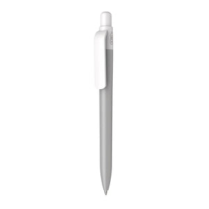 Penna made in Italy - RPET - cap bianco grigio - personalizzabile con logo