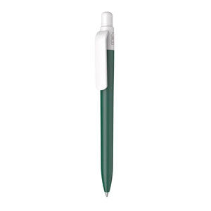 Penna made in Italy - RPET - cap bianco verde scuro - personalizzabile con logo