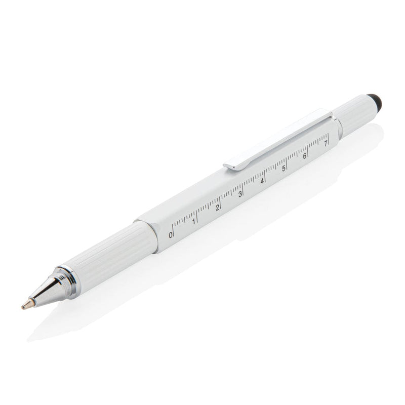 Penna multiattrezzo 5 in 1 in alluminio Colore: bianco €6.22 - P221.553