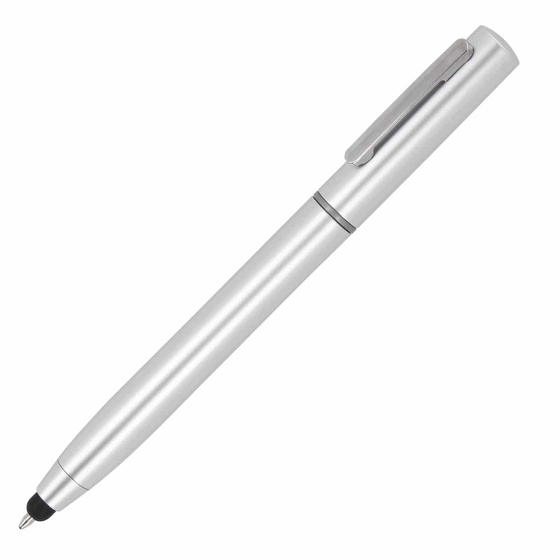 Penna per la pulizia dell'elettronica color argento - personalizzabile con logo