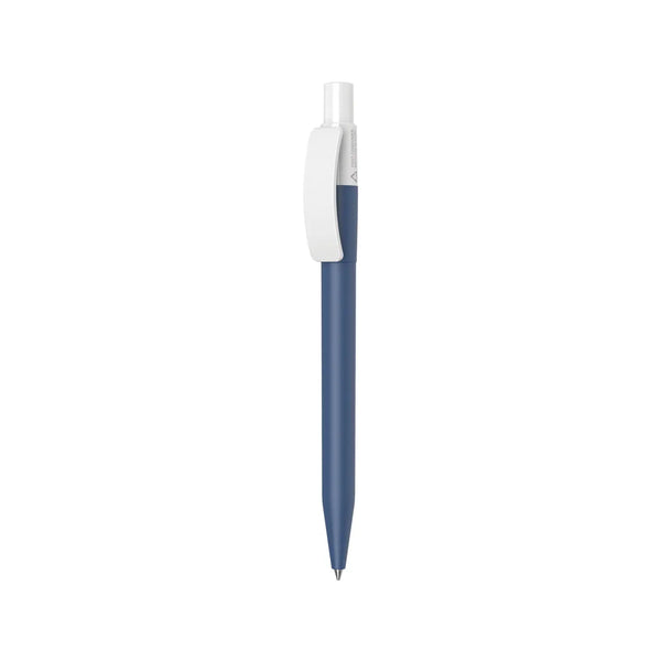 PENNA PIXEL RECYCLED - Dettagli bianchi blu - personalizzabile con logo