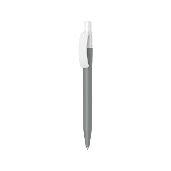 PENNA PIXEL RECYCLED - Dettagli bianchi grigio scuro - personalizzabile con logo