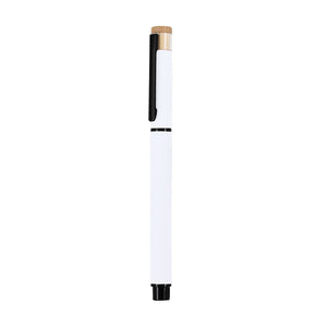 Penna Roller Prucek bianco - personalizzabile con logo