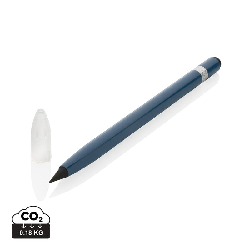 Penna senza inchiostro in alluminio con gomma - Matita personalizzata