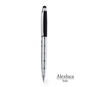 Penna Touch Lantey nero / argento - personalizzabile con logo
