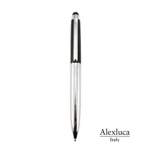 Penna Touch Lantey nero / argento - personalizzabile con logo
