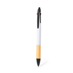 Penna Touch Multicolore Milok bianco - personalizzabile con logo