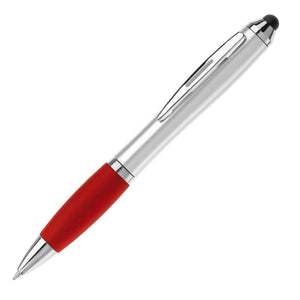 Penna Touch Screen Hawaï color argento / Rosso - personalizzabile con logo