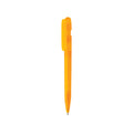 Penna trasparente Devin in rABS GRS arancione - personalizzabile con logo