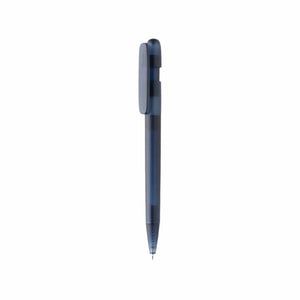 Penna trasparente Devin in rABS GRS blu navy - personalizzabile con logo