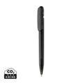 Penna trasparente Devin in rABS GRS nero - personalizzabile con logo