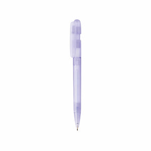 Penna trasparente Devin in rABS GRS viola - personalizzabile con logo