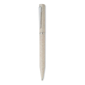 Penna twist in fibra di grano beige - personalizzabile con logo