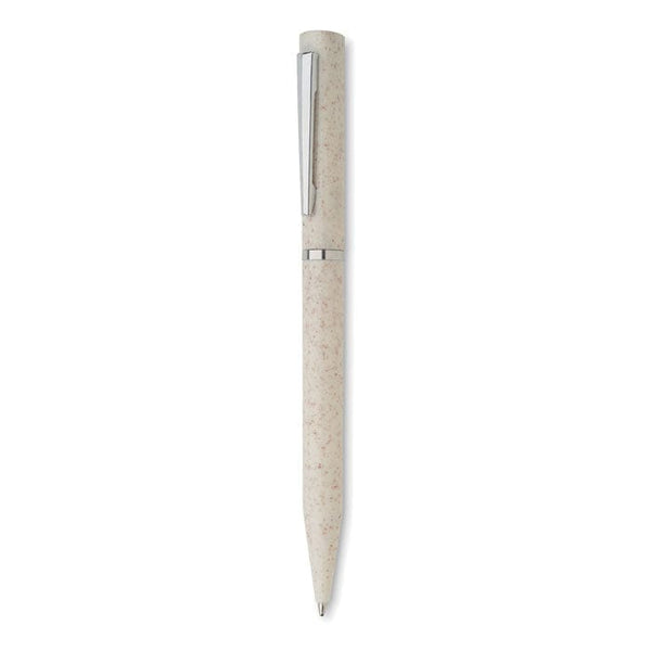 Penna twist in fibra di grano beige - personalizzabile con logo