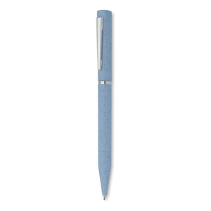 Penna twist in fibra di grano blu - personalizzabile con logo