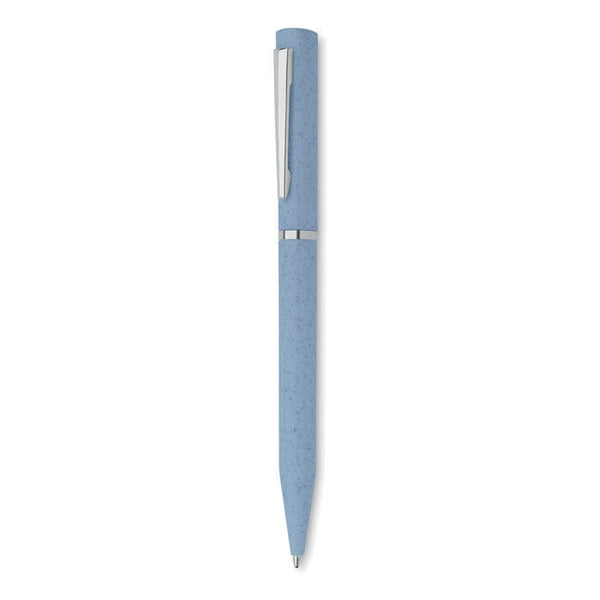 Penna twist in fibra di grano blu - personalizzabile con logo