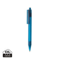Penna X8 trasparente GRS RPET blu - personalizzabile con logo