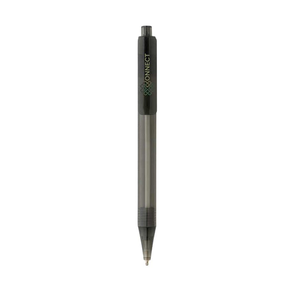Penna X8 trasparente GRS RPET - personalizzabile con logo