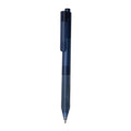Penna X9 satinata con impugnatura in silicone blu navy - personalizzabile con logo
