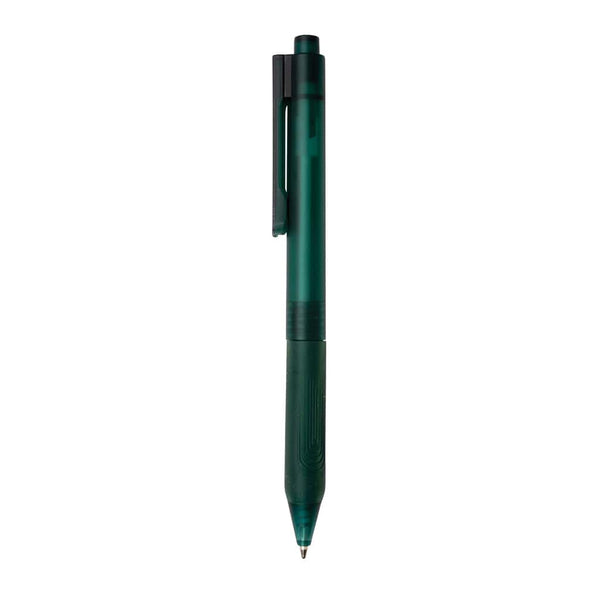 Penna X9 satinata con impugnatura in silicone - personalizzabile con logo