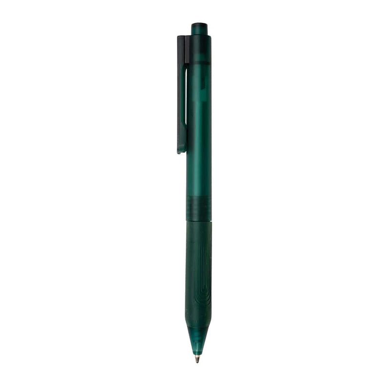 Penna X9 satinata con impugnatura in silicone - personalizzabile con logo