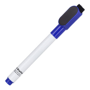 Pennarello per lavagna bianca con magnete e tergipennarello Blu - personalizzabile con logo