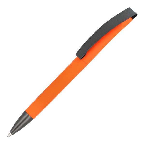 Penne a sfera Vegas con clip in metallo softtouch Arancione - personalizzabile con logo
