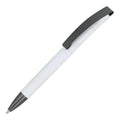 Penne a sfera Vegas con clip in metallo softtouch Bianco - personalizzabile con logo