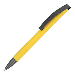 Penne a sfera Vegas con clip in metallo softtouch Giallo - personalizzabile con logo