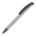 Penne a sfera Vegas con clip in metallo softtouch grigio - personalizzabile con logo