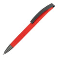 Penne a sfera Vegas con clip in metallo softtouch Rosso - personalizzabile con logo