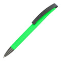Penne a sfera Vegas con clip in metallo softtouch verde - personalizzabile con logo