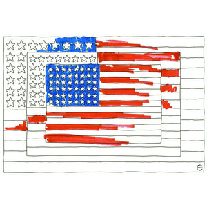 PIASTRELLA D'ARTE IN LEGNO Three flags - personalizzabile con logo