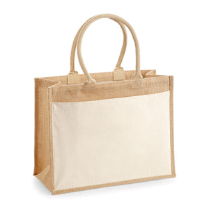 Piccola Borsa in Juta e Cotone beige / UNICA - personalizzabile con logo