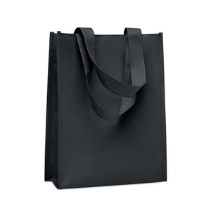 Piccola borsa regalo in RPET Nero - personalizzabile con logo