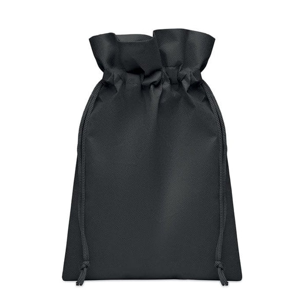 Piccola borsa regalo in RPET Nero - personalizzabile con logo