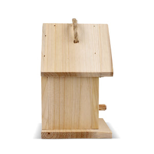 Piccola casetta per uccelli in legno FSC natural - personalizzabile con logo
