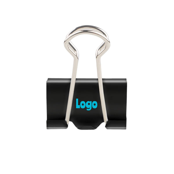 Piccole Clip per fogli personalizzate Nero - personalizzabile con logo