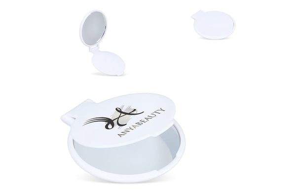 Piccolo specchio compatto Charm Bianco - personalizzabile con logo