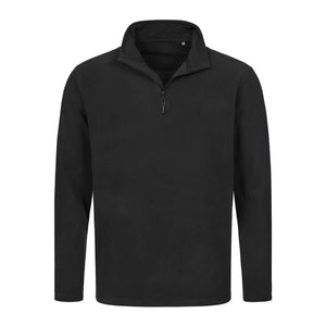 Pile Active Half-zip nero / S - personalizzabile con logo