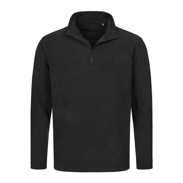 Pile Active Half-zip nero / S - personalizzabile con logo